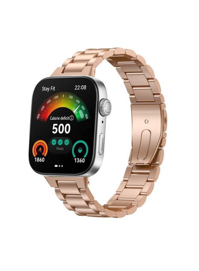 لساعة Huawei Watch Fit3 Strap Smart Fit321 سوار معصم معدني ثلاثي بديل من الفولاذ المقاوم للصدأ - اللون: معدن ثلاثة فولاذ [ذهبي وردي] - ينطبق: سوار Huawei Fit3 - Image 1