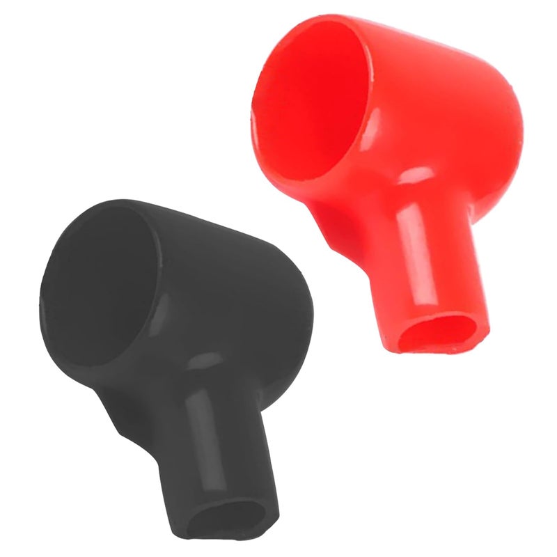 Battery Terminal Covers,2-Pack Battery Terminal Protector Boots,Insulated Rubber Terminal Covers,L6-12-25mm Positive Negative Terminal Caps for Truck,Marine,RV,Solar Power Bank,Motorcycle - Image 1
