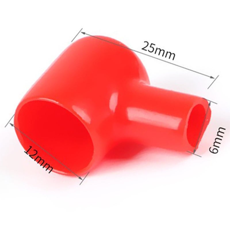 Battery Terminal Covers,2-Pack Battery Terminal Protector Boots,Insulated Rubber Terminal Covers,L6-12-25mm Positive Negative Terminal Caps for Truck,Marine,RV,Solar Power Bank,Motorcycle - Image 2