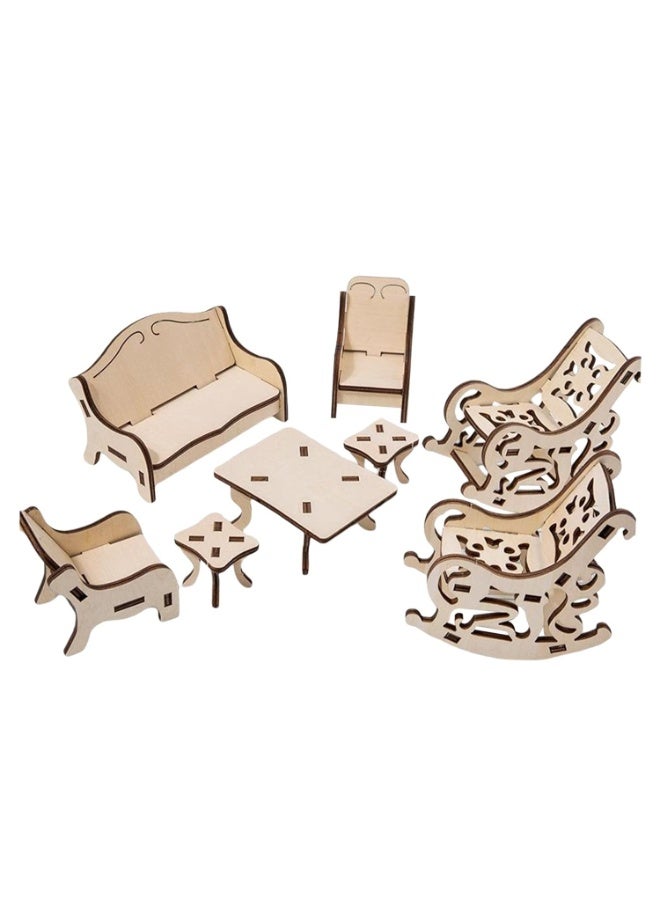 Assembly Wood Puzzle Sofa Swing Chair for Children Kids Birthday Gifts. - Image 1