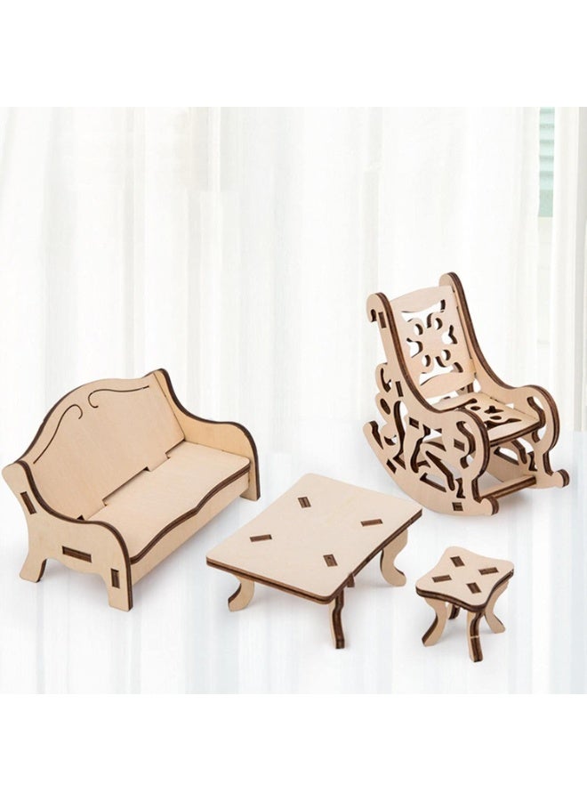 Assembly Wood Puzzle Sofa Swing Chair for Children Kids Birthday Gifts. - Image 2