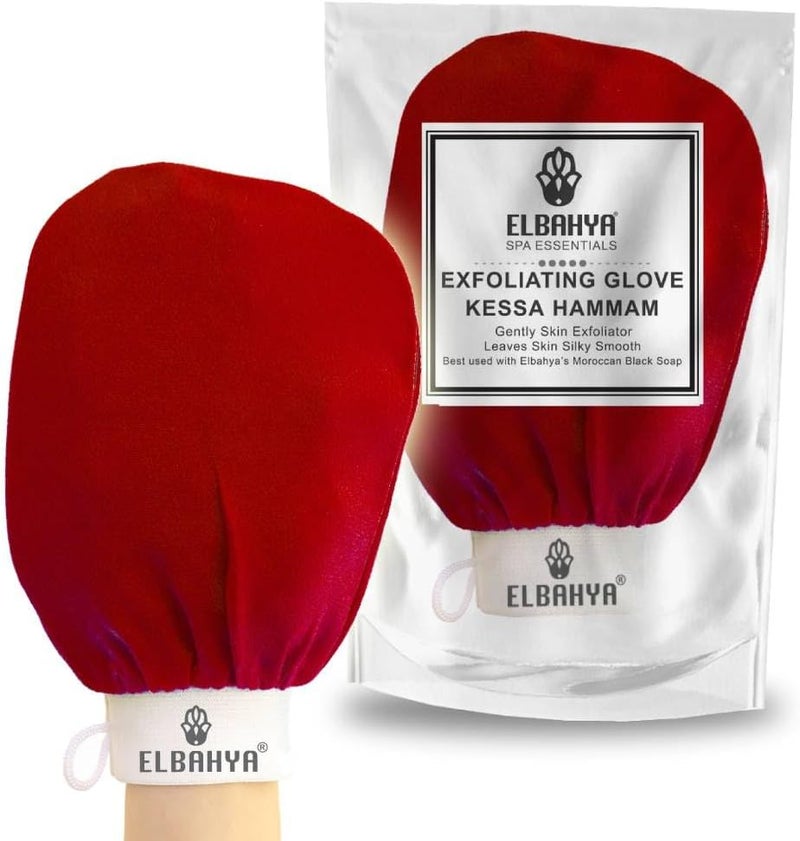 Elbahya Spa Dead Skin Remover Mitt, Body Exfoliator, Scrubber Exfoliating Glove, Reduce Blackheads, Bumps, Keratosis Pilaris, Offers Deep Detoxification and Healthy Soft Skin - Image 1