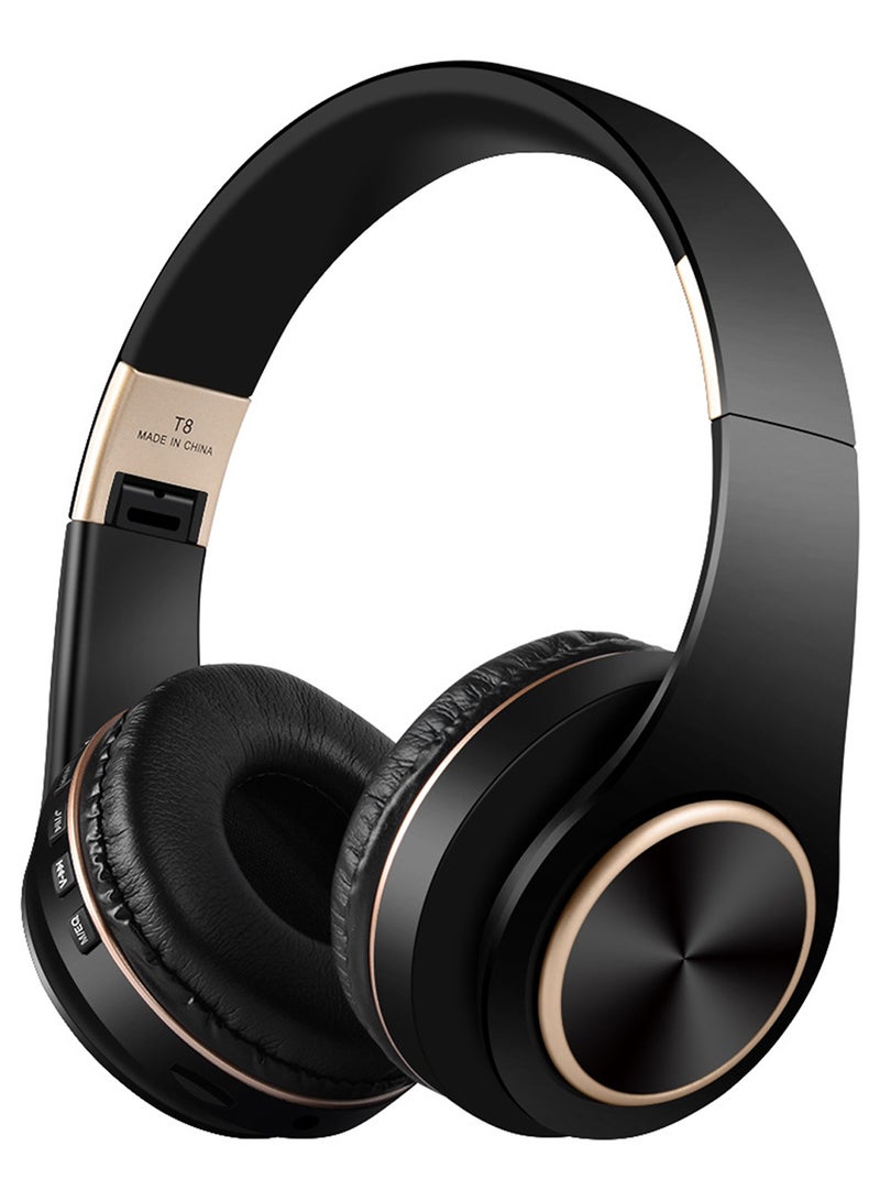 TokFaa Noise Cancelling Headphones HiFi Stereo Foldable Bluetooth Headphones Over Ear with Microphone Wireless Headphones for Home Office Travel（Black） - Image 1