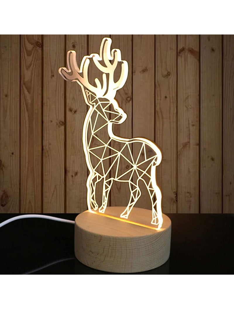 Wood Light Display Base Sets Wooden LED Display Base Crystal Glass Light Base Stand Wood LED Display Stand for Glass Resin Art, 2Pcs