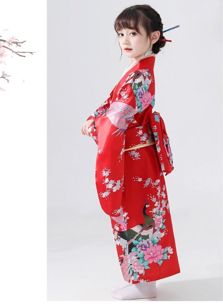 Japanese traditional dress kimono robe for kids girls costume  - Image 3