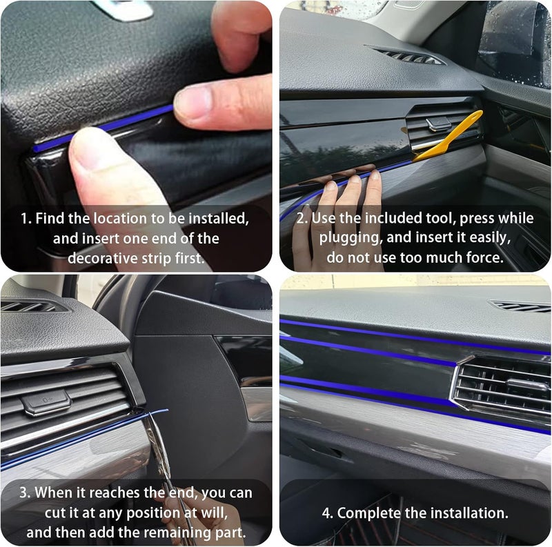 OSIFIT Car Interior Trim Strips - 16.4ft Blue Decoration - Image 5