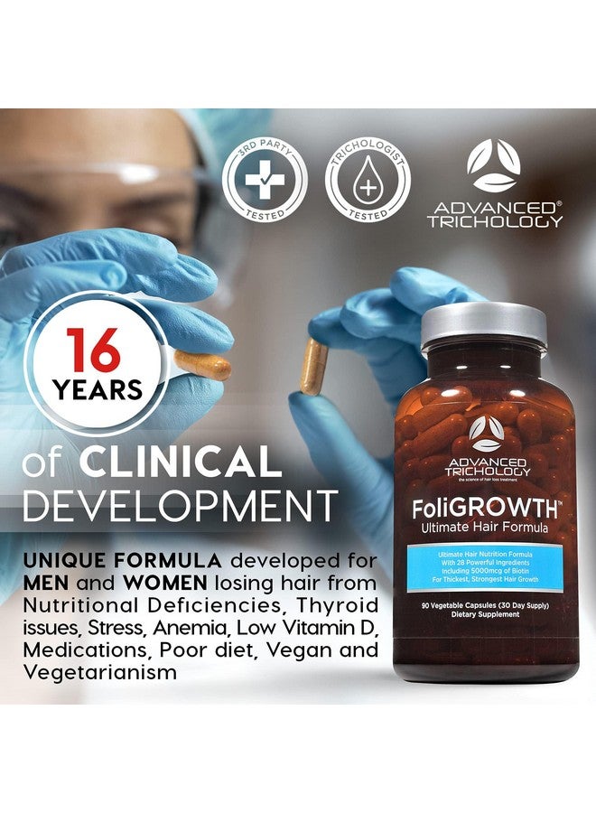 ادفانسد تريكولوجي مكمل نمو الشعر Foligrowth™ لشعر أكثر كثافة وامتلاءً | معتمد من قبل جمعية تساقط الشعر الأمريكية، يعمل على تنشيط الشعر الخفيف، مدعوم بخبرة 20 عامًا في تساقط الشعر - Image 2