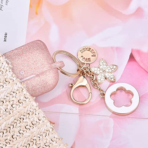 VISOOM Case for Airpods Pro 1st 2nd Generation - VISOOM Airpods Pro 1/2 Cases Cover Women Silicone iPod Pro 2 Earbuds Wireless Charging Case Girl Bling Keychain for Apple Airpod Gen Pro 2 - Image 4