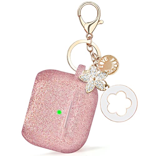 VISOOM Case for Airpods Pro 1st 2nd Generation - VISOOM Airpods Pro 1/2 Cases Cover Women Silicone iPod Pro 2 Earbuds Wireless Charging Case Girl Bling Keychain for Apple Airpod Gen Pro 2 - Image 1