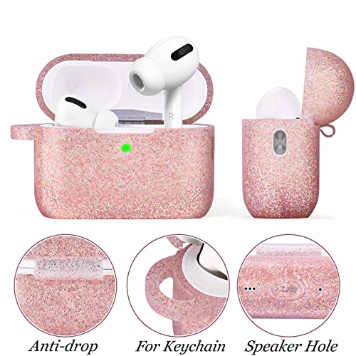 VISOOM Case for Airpods Pro 1st 2nd Generation - VISOOM Airpods Pro 1/2 Cases Cover Women Silicone iPod Pro 2 Earbuds Wireless Charging Case Girl Bling Keychain for Apple Airpod Gen Pro 2 - Image 2