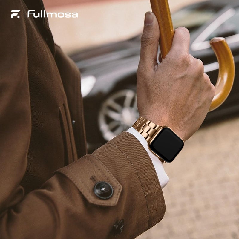 Fullmosa No Tools Needed Compatible with Apple Watch Bands for Women Men 41mm 40mm 38mm 46mm 49mm 45mm 44mm 42mm, Metal Strap with Case for iWatch Series 11 10 9 8 7 6 5 4 3 2 1 SE3/2/1 Ultra3/2/1, 38mm 40mm 41mm, Rose Gold - Image 5