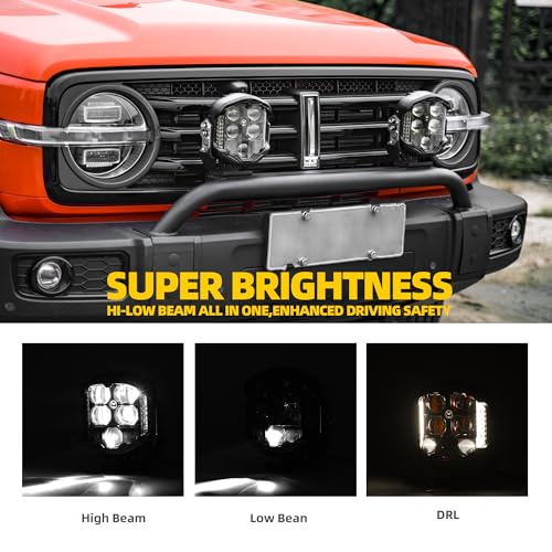 NKCELL POWER 7 Inch LED Offroad Driving Light, 95W 10800LM White DRL Combo Beam Pod Bumper Fog Working Side Shooter Light for Jeep Pickup Truck SUV UTV etc, 1PC (No Harness Kit) - Image 4