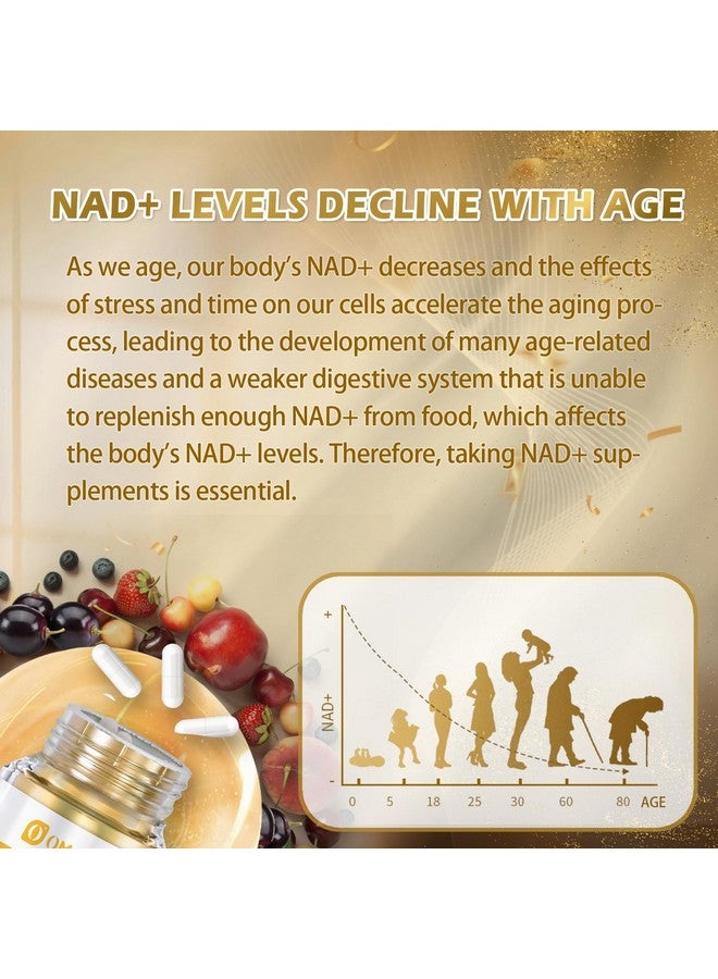 OMOGS NAD+ 300 mg + Trans-Resveratrol 200 mg, Pure NAD Supplement, Max Absorption, Boosting Supplement for DNA Repair, Healthy Aging, Cellular Energy & Longevity, 60 Capsules - Image 4