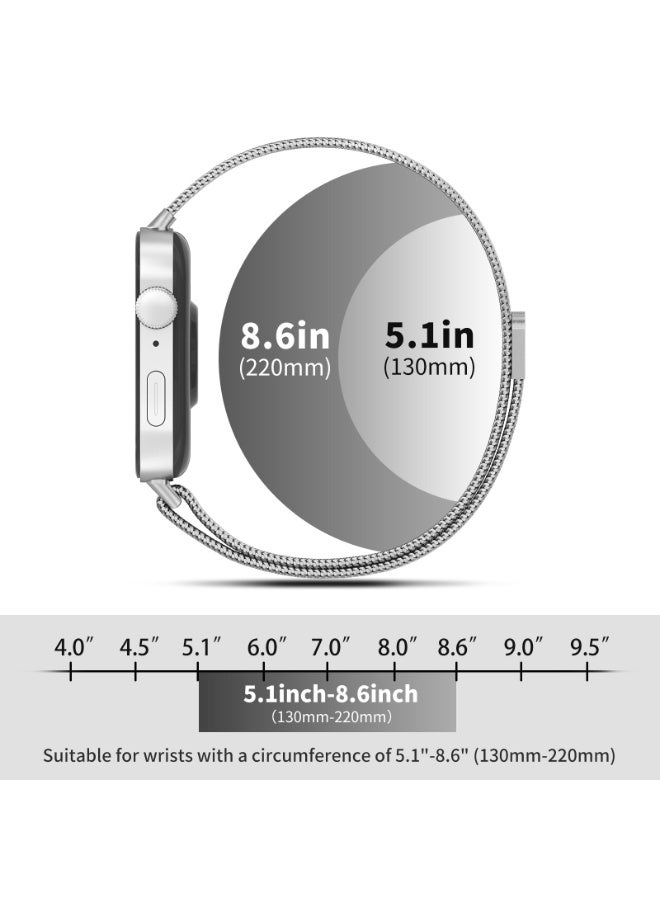 ChicVibe Metal Strap Compatible with Huawei Watch Fit 3/4/4 Pro, Magnetic Mesh Stainless Steel Bands Women Men Loop Replacement Watch Band for Huawei Watch Fit 4/Fit 4 Pro/3 Straps - Image 5