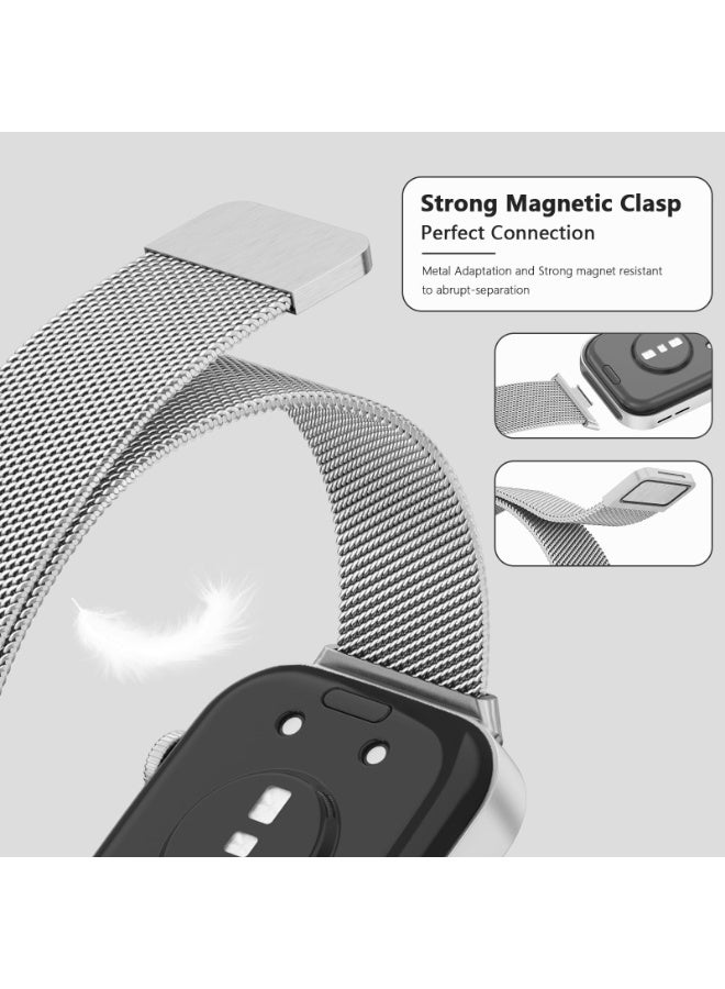 ChicVibe Metal Strap Compatible with Huawei Watch Fit 3/4/4 Pro, Magnetic Mesh Stainless Steel Bands Women Men Loop Replacement Watch Band for Huawei Watch Fit 4/Fit 4 Pro/3 Straps - Image 4