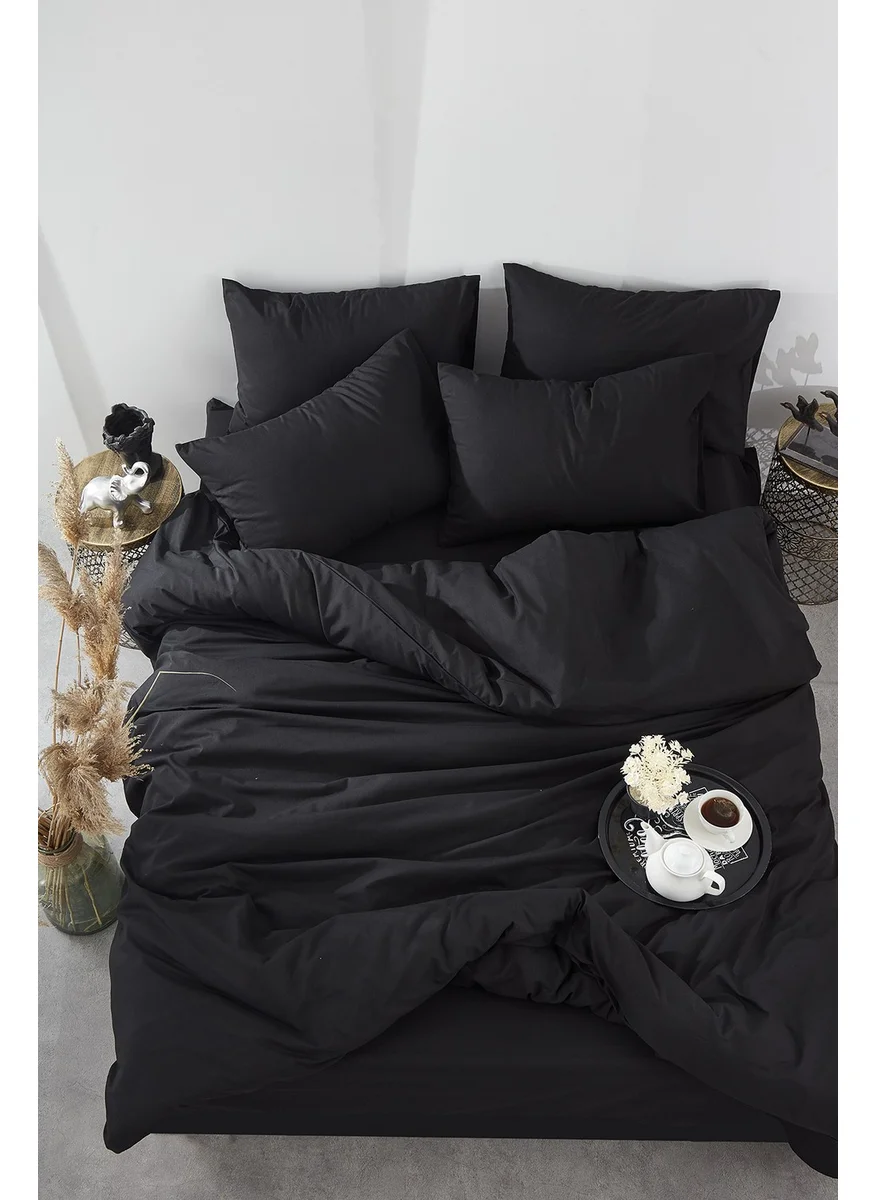 Bonjardin Home Black Ranforce Cotton Double Duvet Cover Set