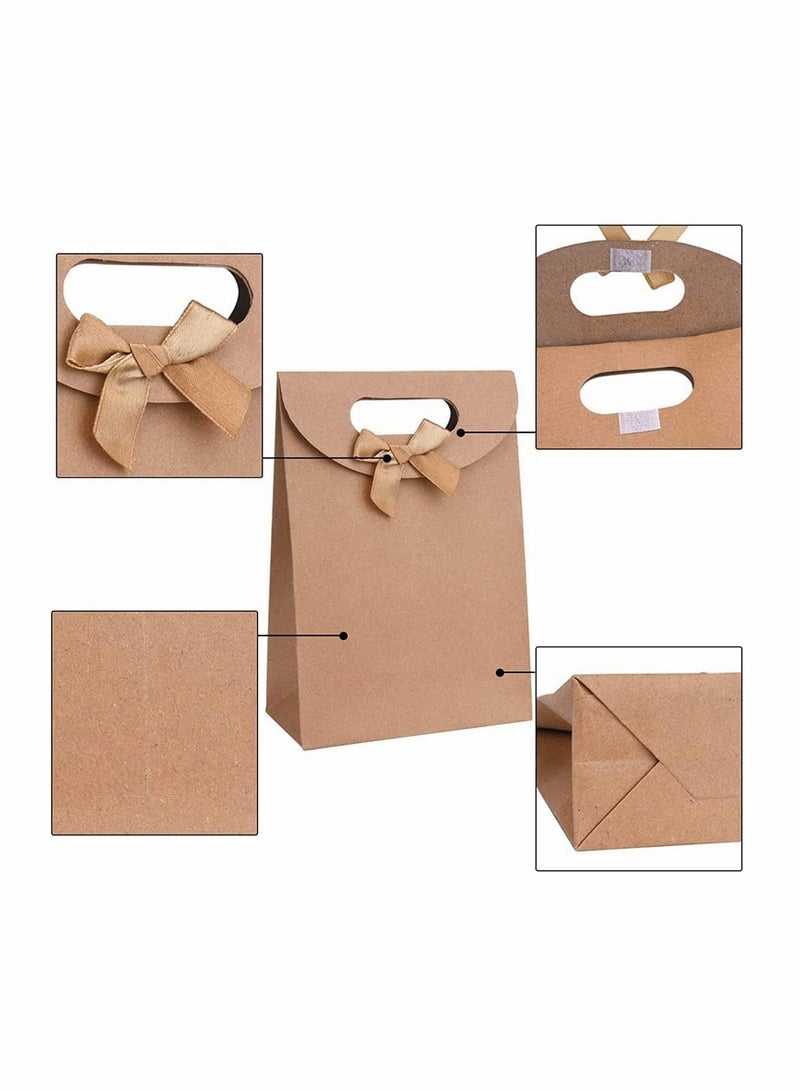 20 Premium Kraft Paper Gift Bags with Handles for Party Favors Candy and Banquet Gifts Ideal for Packaging Treats and Goodies - Image 4