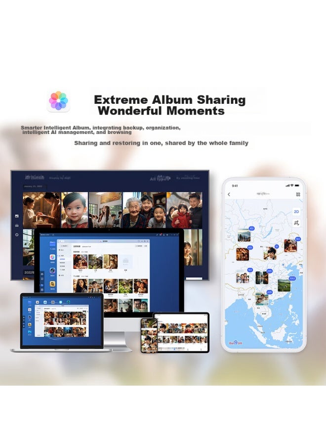 جيكونجيان كلاود خاص Z2pro، 8 تيرابايت، خادم تخزين شبكة مكتبي ذكي، أبيض، لا يتطلب تركيب - Image 5