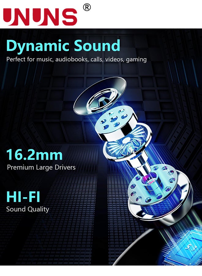 UNUNS Open Ear Headphones,Bluetooth 5.3 Wireless Headphones With Mic For iPhone Android,Touch Control Air Conduction Earbuds,36H Playtime With Charging Case,IPX5 Waterproof Headphones For Sports  - Image 5