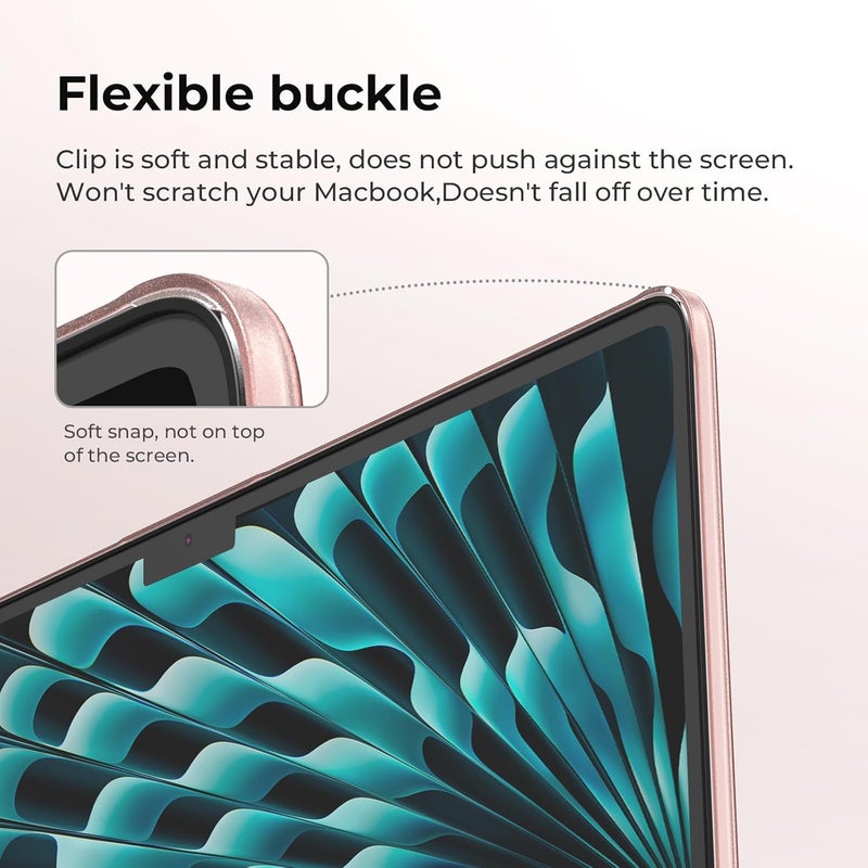 BlueSwan غطاء BlueSwan متوافق مع MacBook Air الجديد 13.6 بوصة 2022 2024 2025، M4 M3 M2 A3240 A3113 A2681، M2 M3 M4 Air 13، غطاء مرن من PP وطلاء غير لامع، مضاد للتمزق ومضاد للصدمات ومضاد لبصمات الأصابع - وردي غير لامع - Image 5