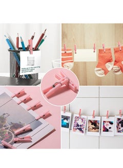 Excefore Mini Clothespins Clothes Pins 200 Pcs 1.4 inch Clothespins for Pictures with Jute Twine Tiny Photo Paper Clip, Ideal for Baby Shower, Baby Gender Reveal Party Decorations(Pink + Blue)  - Image 5