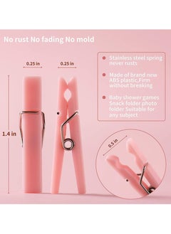 Excefore Mini Clothespins Clothes Pins 200 Pcs 1.4 inch Clothespins for Pictures with Jute Twine Tiny Photo Paper Clip, Ideal for Baby Shower, Baby Gender Reveal Party Decorations(Pink + Blue)  - Image 3