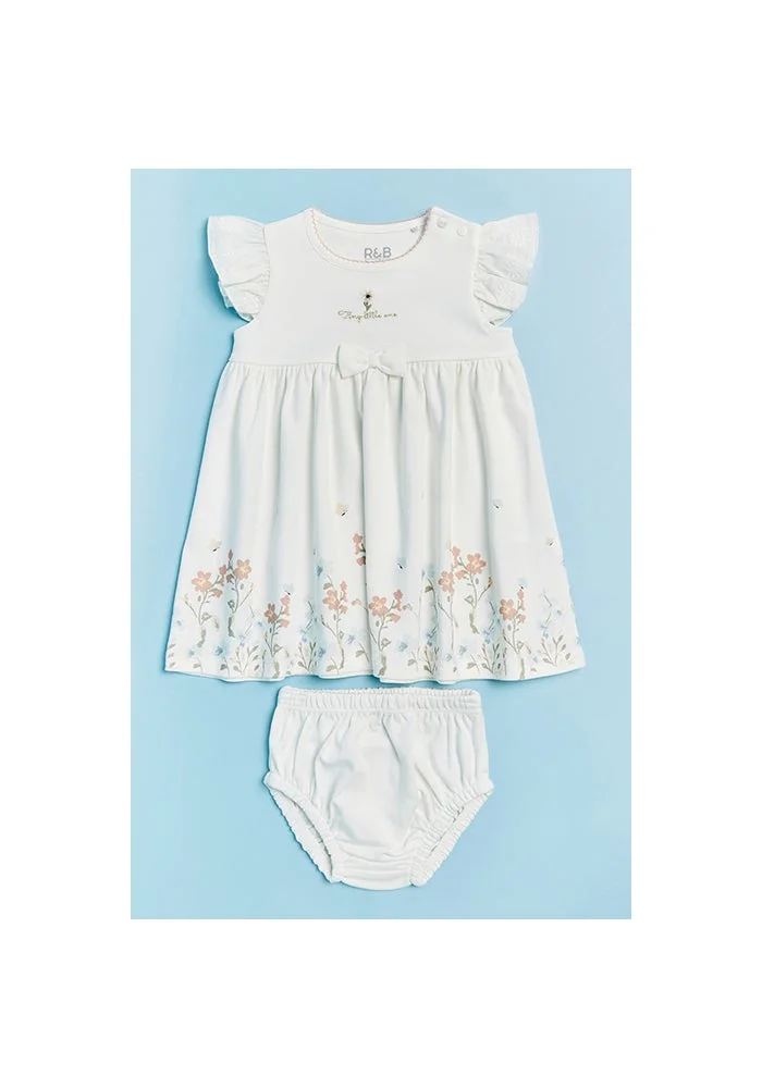 أر أند بي Printed Flared Dress with Bloomers