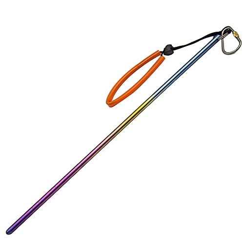 TiTo Titanium Scuba Diving 14''/35cm Titanium Alloy Lobster Tickle Pointer Stick w/Measurement & Lanyard (Colorful) - Image 1