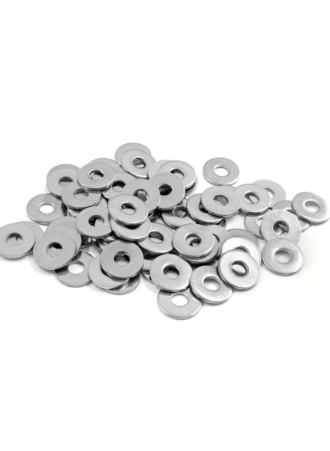 50pcs M5 Stainless Steel Flat Washers 5mm ID 10mm OD Corrosion Resistant Fasteners - Image 1