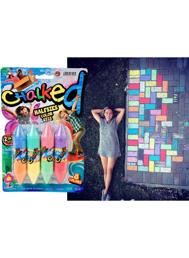 JA-RU Jumbo Double Sided Sidewalk Chalk (1 Pack) 2 Color per Chalk