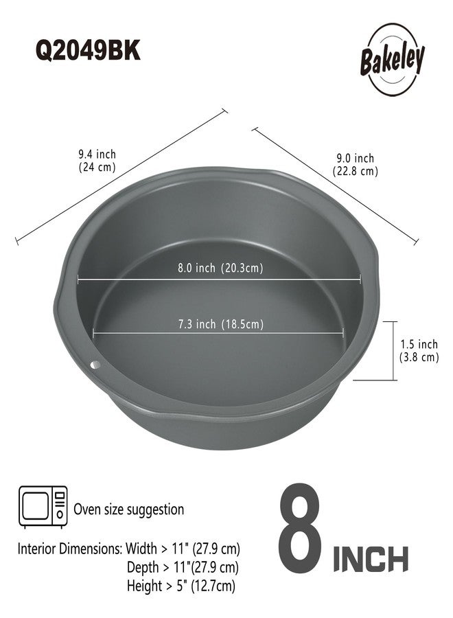 Bakeley Round Cake Pan, 8 Inch Non-Stick Chiffon Bakeware Mold Easy Demolding for Oven Baking (Dark Grey) - Image 3