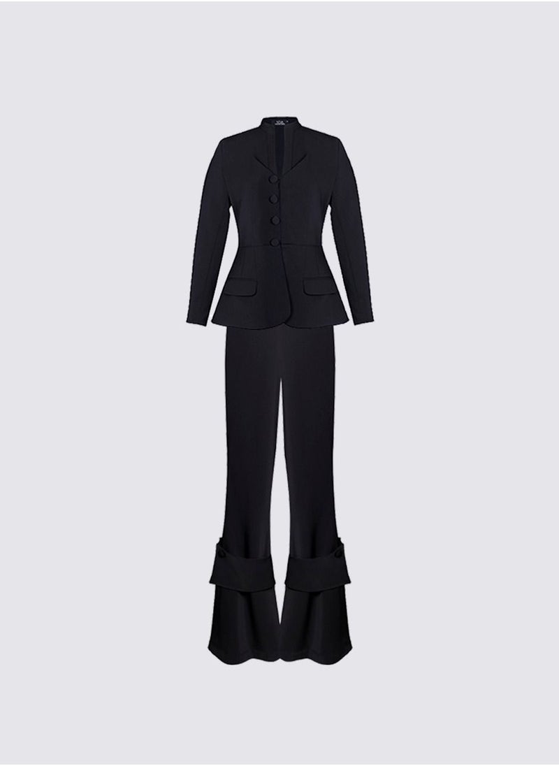 NIVA FASHION HOUSE Centre Pleated Jacket & Bottom Flap Pants Set  - Image 1