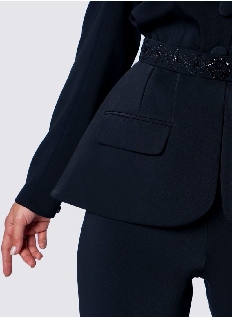 NIVA FASHION HOUSE Centre Pleated Jacket & Bottom Flap Pants Set  - Image 4