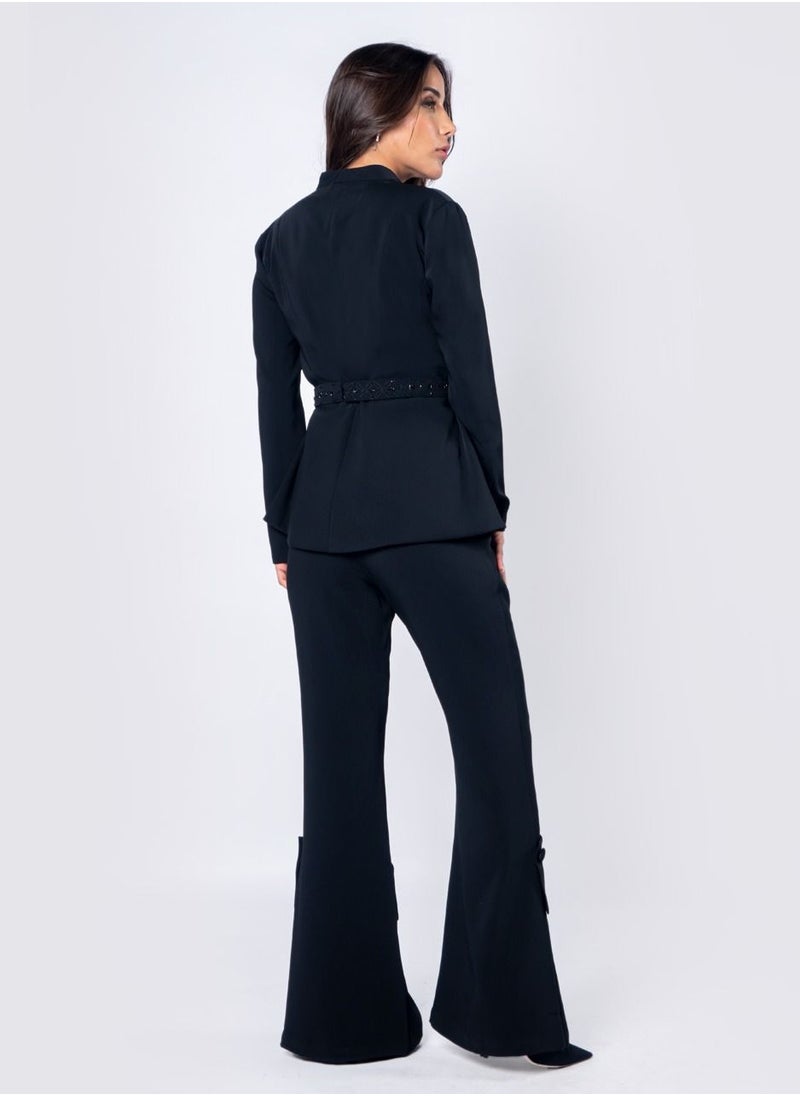 NIVA FASHION HOUSE Centre Pleated Jacket & Bottom Flap Pants Set  - Image 5