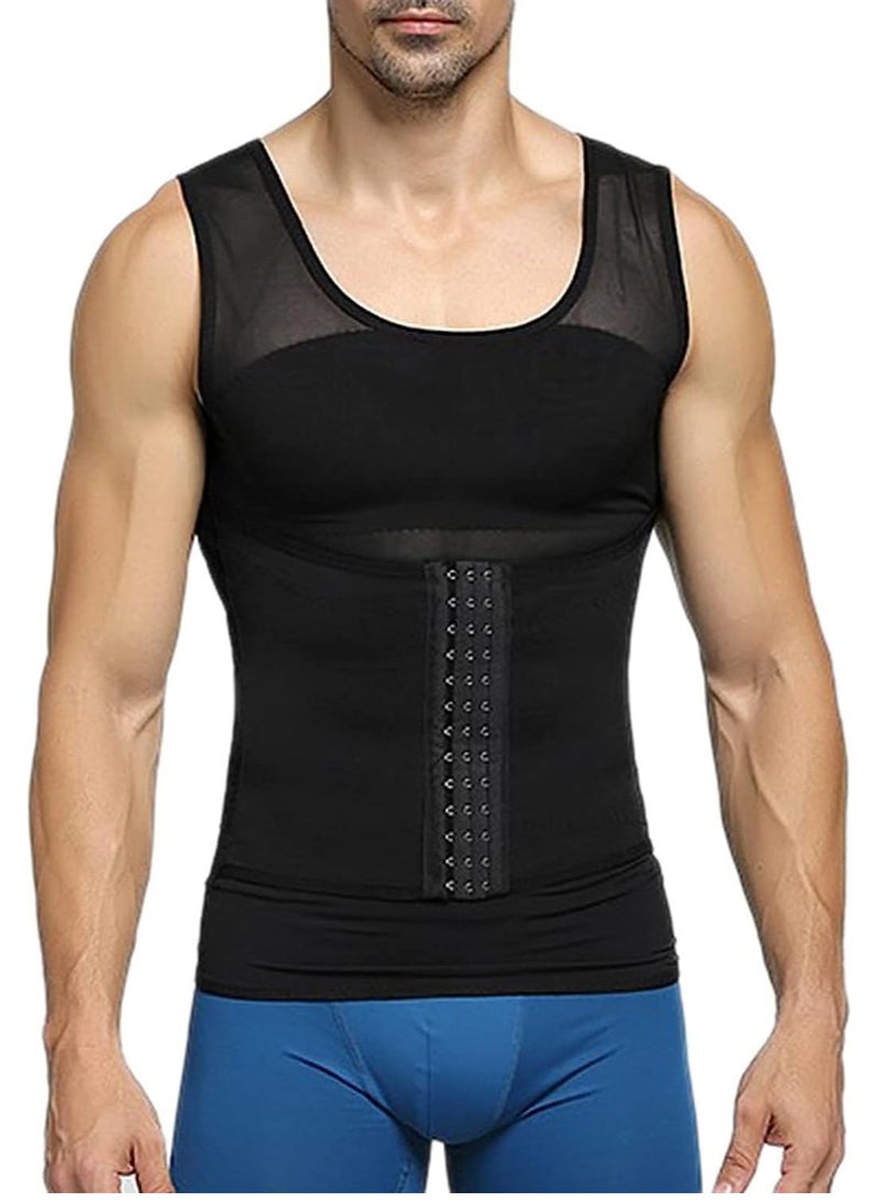 DubaiGallery Men Body Shaper Slimming Vest Tight Tank Top Compression Shirt Tummy Control Underwear Binder,Chest Body Posture Corrector Corset Sleeveless Vest Abdomen Control Underwear Shapewear THermal Tops - Image 1