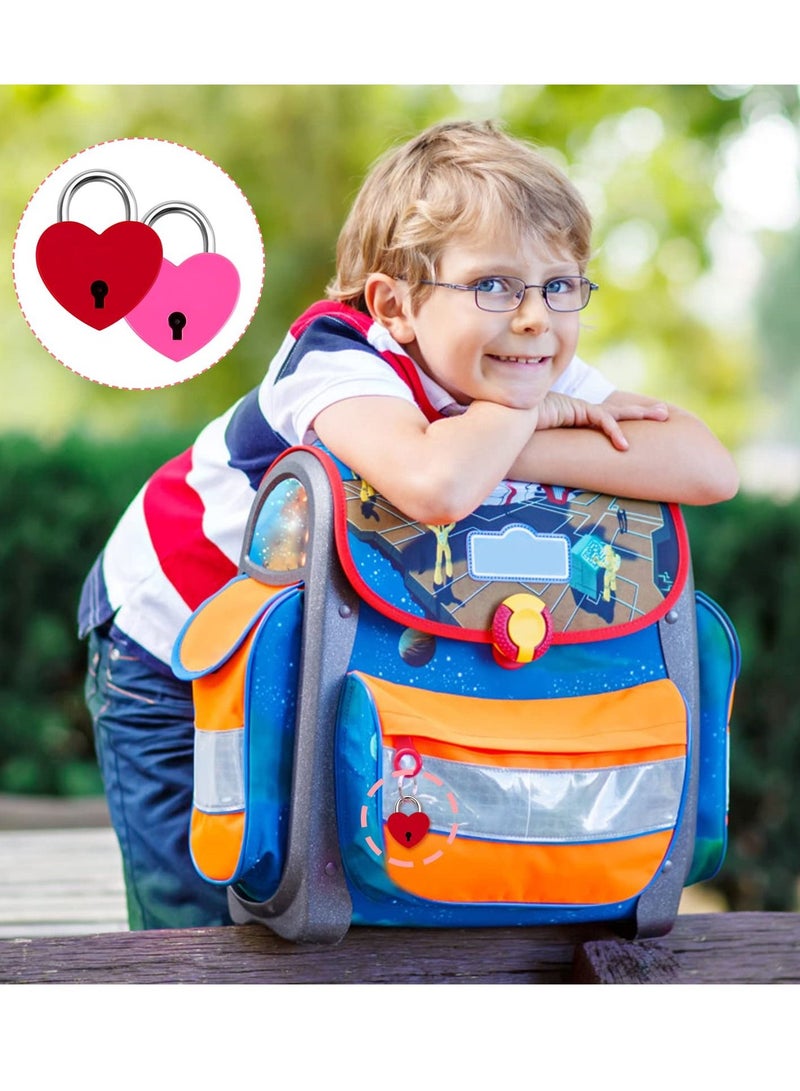 7 Piece Small Padlock Mini Lock Alloy Heart Shaped Lock with Key Suitcase Lock Lock Locker Decorative Diary Lock Love Decorative Lock for Box Diary Luggage (Multi Color) - Image 2