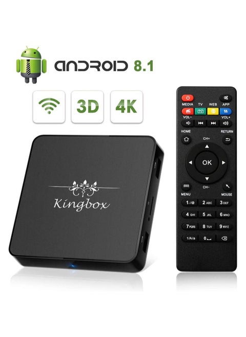 Kingbox Android TV Box 8.1, Model X Android Box with 2GB RAM 16GB ROM