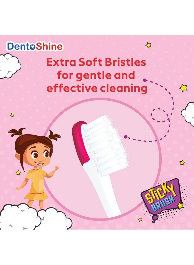 DentoShine Sticky Toothbrush For Kids (Ages 2+) (4 Count (Pack Of 1), Assorted) - Image 3