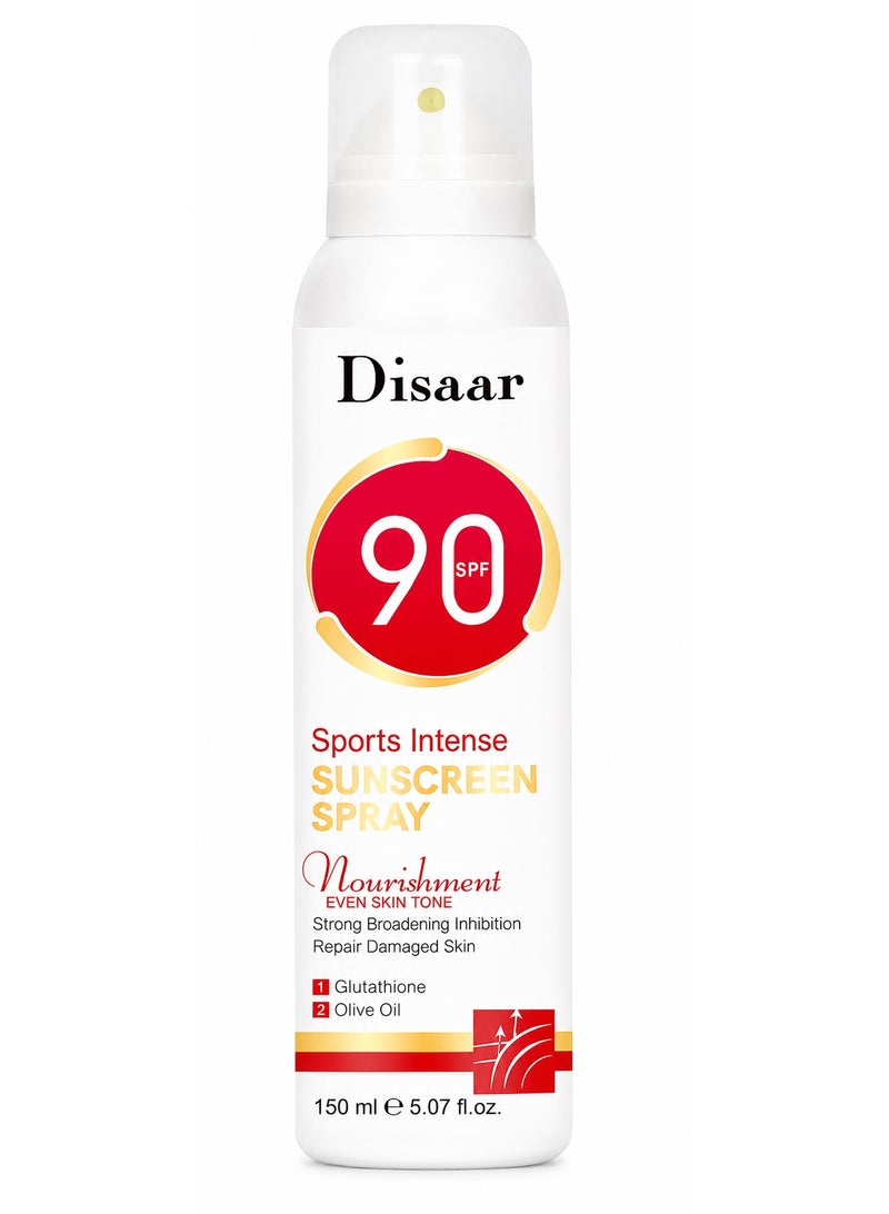 Disaar SPF 90 Sunscreen Spray 150ml – High Protection Sunblock Spray for Face & Body - Image 1