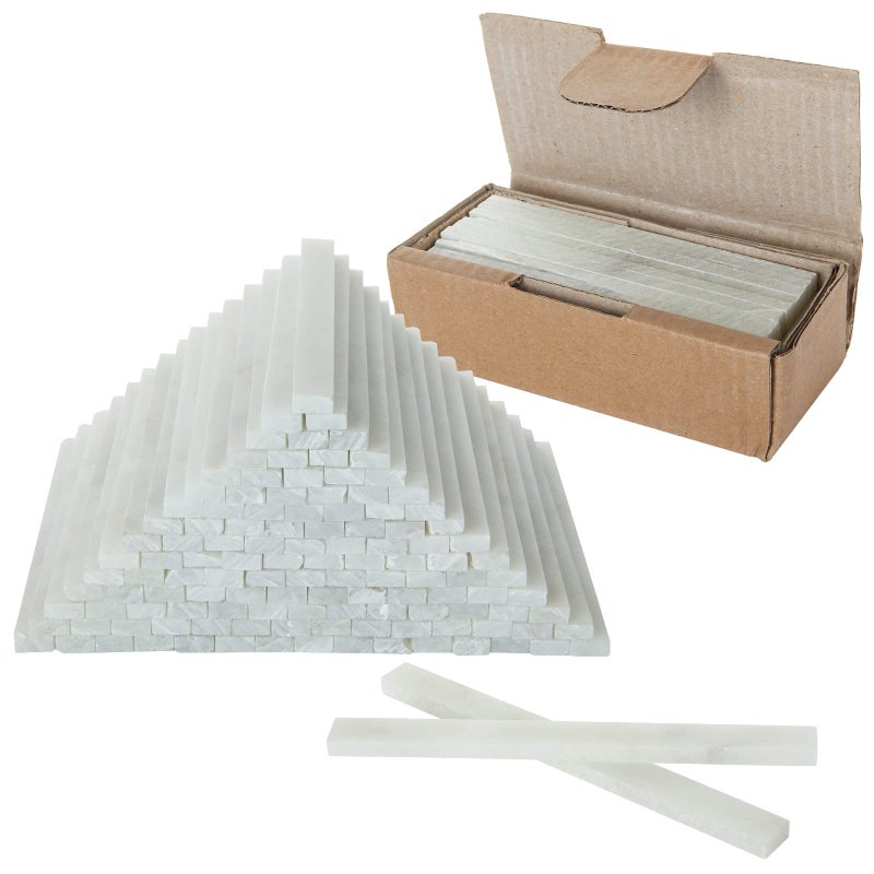 ZOEYES 108Pcs Soapstone Pen Flat White Soapstone Refills Soap Stones Chalk Professional Soapstone Pencil for Welders Textile Marking Tools and Markers Removable Markings on Steel Cast Iron