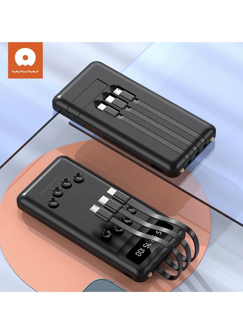 High capacity mobile Powerbank charger 10000 mah built in 3 in 1 ip micro type c powerbank