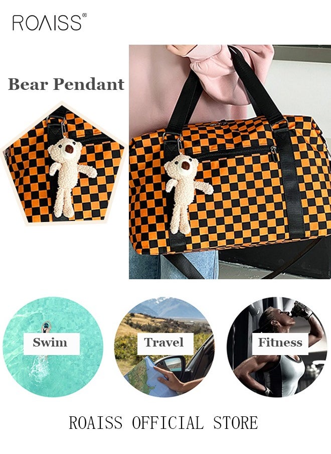 roaiss Functional Sports Fitness Handbag with Dry and Wet Separation Large Capacity Design Business Trip and Boarding Short Distance Travel Bag  - Image 4