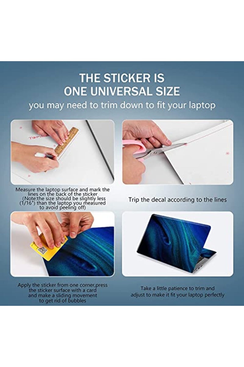 AORTDES Personalized Laptop Skin Sticker Decal Universal Reusable Notebook PC Art Protector Cover Case (Blue Quicksand) - Image 2