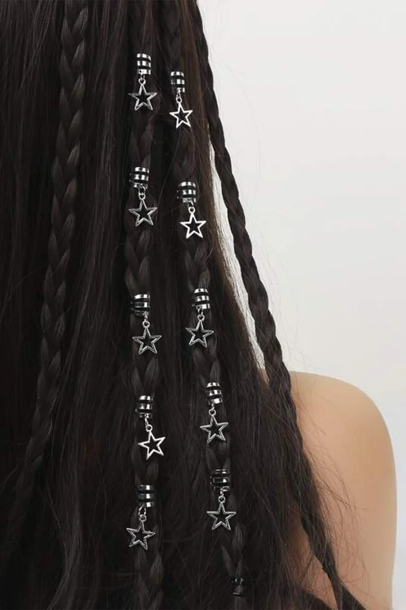 Bahels Silver Bohema Star Hair Earring Clasp Set 5 Pieces