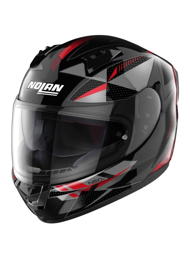 Nolan N60-6 WIRING METAL BLACK (RED - SILVER) Helmet - Image 2