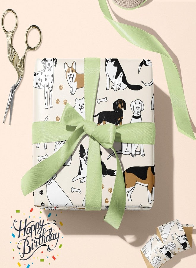 ZINTBIAL Dog Wrapping Paper for Birthday Baby Shower - Paw Print White & Black Puppys Gift Paper for Men Women Kids - 20 x 29 Inches, 6 Folded Sheets, Easy to Store… - Image 4