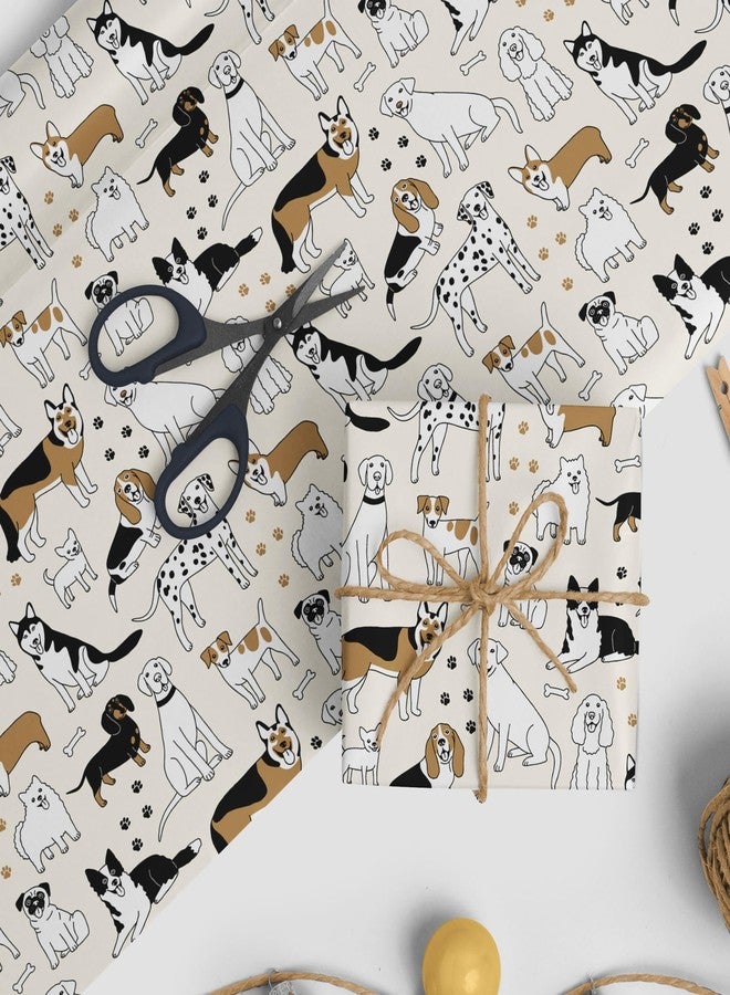 ZINTBIAL Dog Wrapping Paper for Birthday Baby Shower - Paw Print White & Black Puppys Gift Paper for Men Women Kids - 20 x 29 Inches, 6 Folded Sheets, Easy to Store… - Image 5
