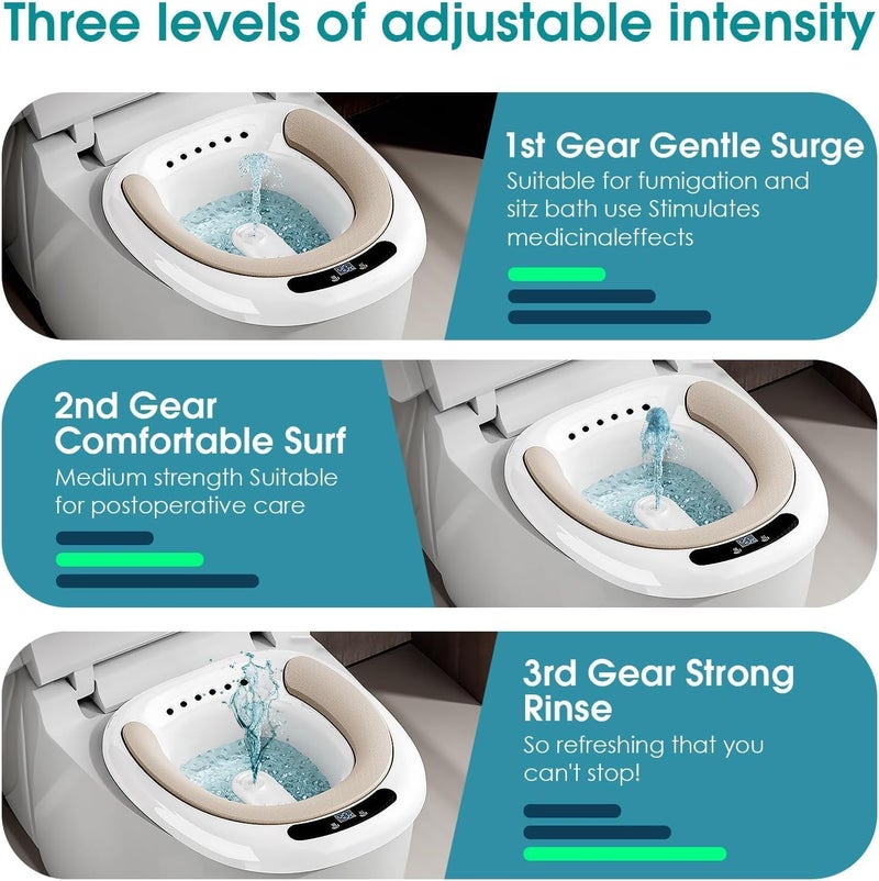 DMG TECH DMG Electric Sitz Bath, Electric Sitz Bath for Hemorrhoids, Electric Sitz Bath for Toilet Seat with Flusher, Sits Bath Kit for Women, Soaked Steam Relief of Inflammation Treatment - Image 4