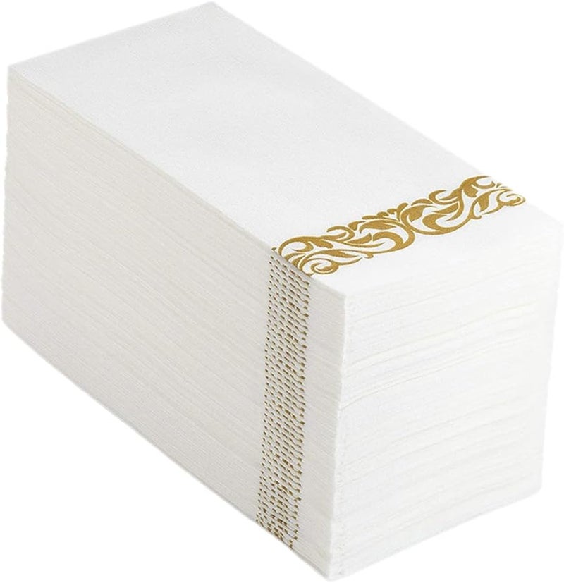 مناديل ذهبية قابلة للتخلص 25 قطعة سميكة ماصة من اللب لحفلات الاستحمام للعروس والمناسبات العطلية - Image 1