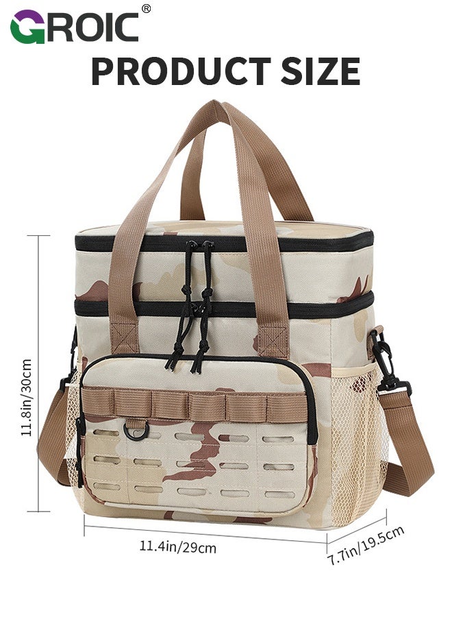 GROIC Insulated Lunch Bag,17L Double Deck Leakproof Insulated Large Adult Camping Cooler bag,pPicnic Bag,Lunch Bag for Women Tote Cooler Bag,Expandable Reusable Water-resistant Lunch Box for Work Travel Picnic Hiking - Image 5